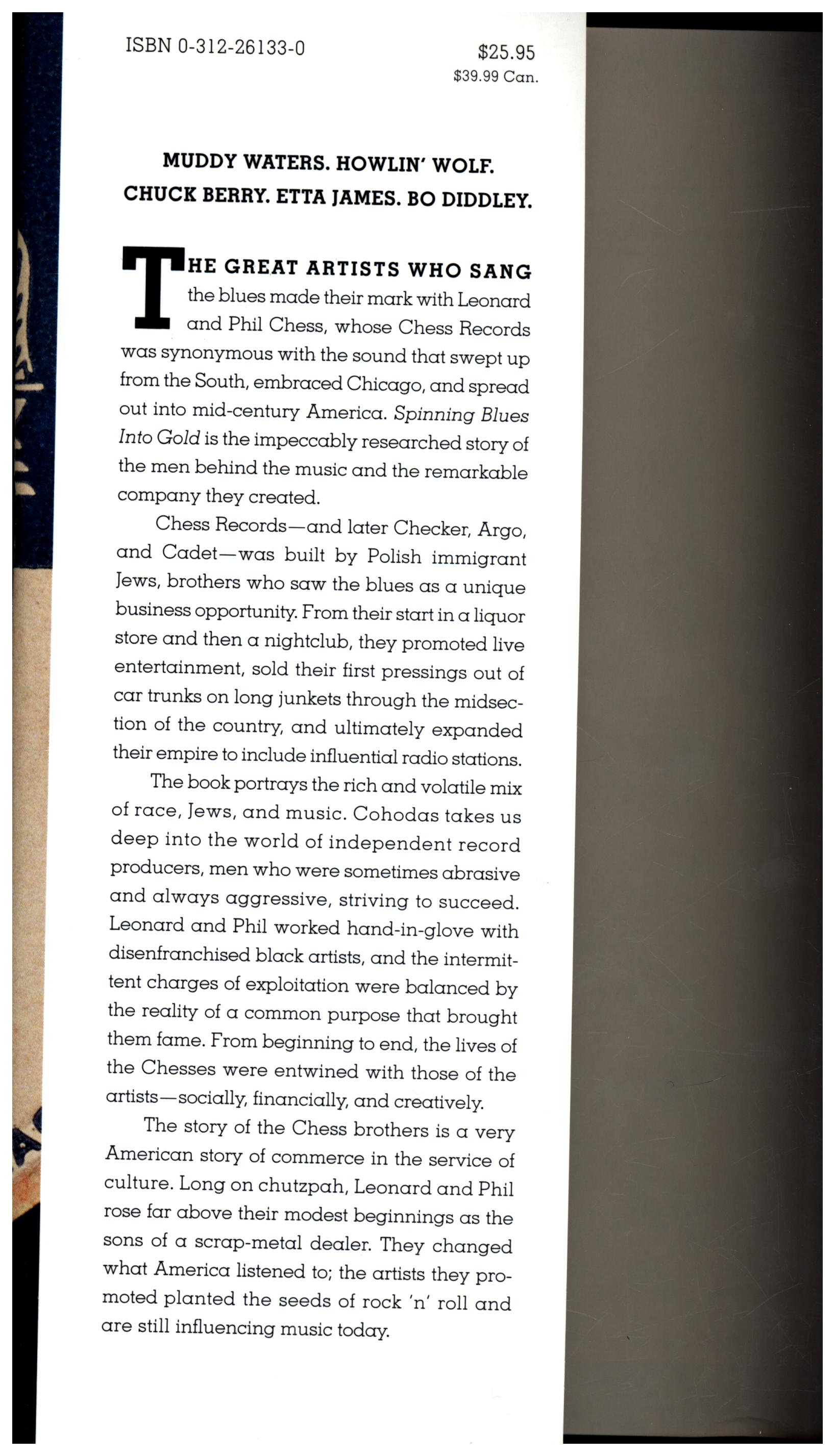 Spinning Blues Into Gold / The Chess Brothers and The Legendary Chess Records (SIGNED) by