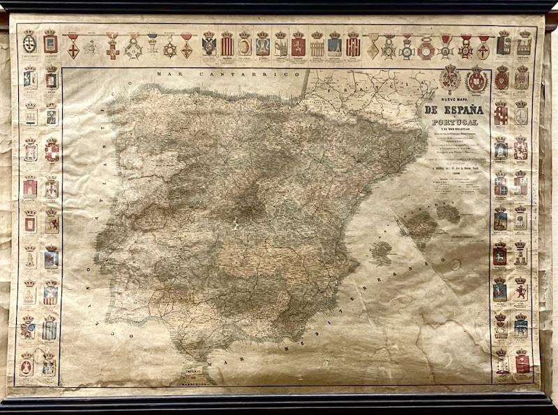 Nuevo Mapa-Mundi Planisferio Ilustrado con Más Notables Monumentos de  España y Portugal, Senalando las divisiones