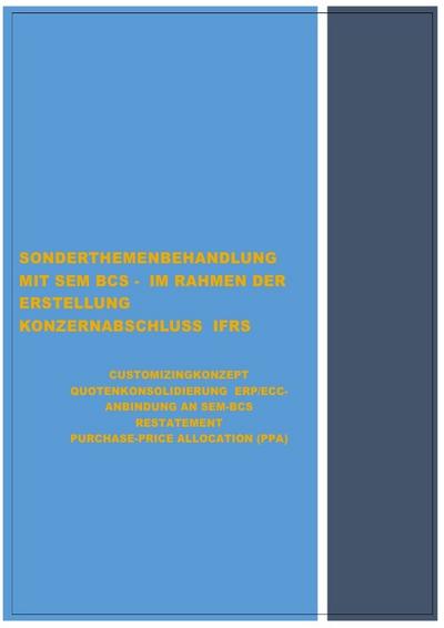 SONDERTHEMENBEHANDLUNG - MIT SEM BCS - IM RAHMEN DER ERSTELLUNG KONZERNABSCHLUSS IFRS - Hans-Georg Emrich