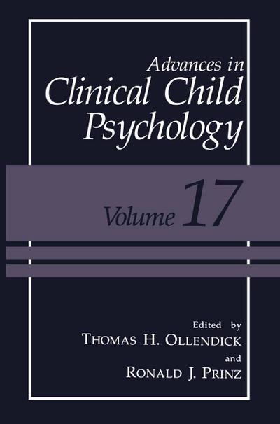 Advances in Clinical Child Psychology - Ronald J. Prinz