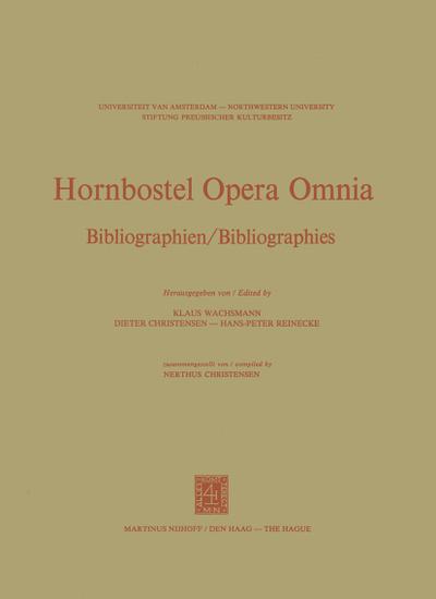 Hornbostel Opera Omnia - K. P. Wachsmann