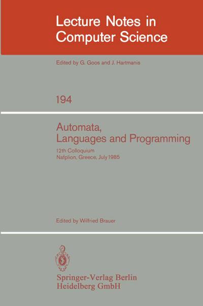 Automata, Languages and Programming - Wilfried Brauer