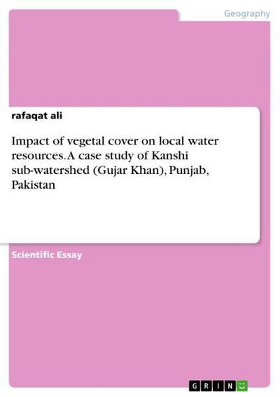 Impact of vegetal cover on local water resources. A case study of Kanshi sub-watershed (Gujar Khan), Punjab, Pakistan - Rafaqat Ali