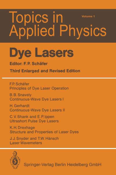 Dye Lasers - Fritz P. Schäfer