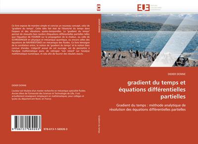 gradient du temps et équations différentielles partielles - Didier Donne