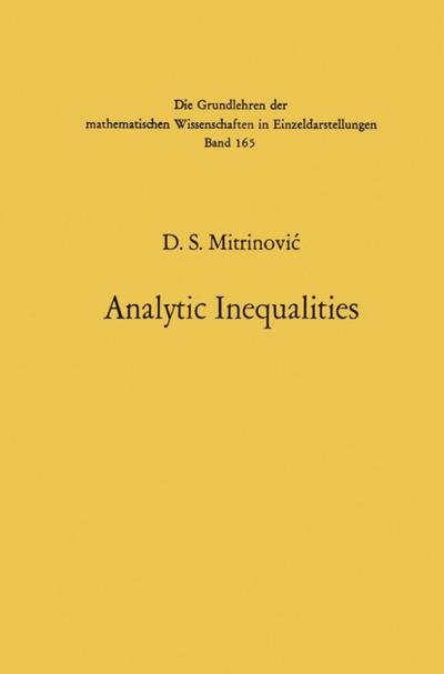 Analytic Inequalities - Dragoslav S. Mitrinovic