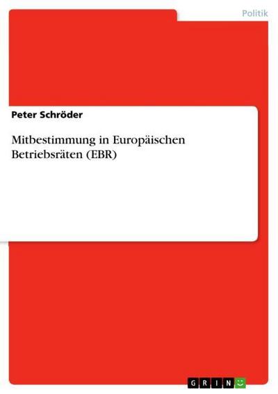 Mitbestimmung in Europäischen Betriebsräten (EBR) - Peter Schröder