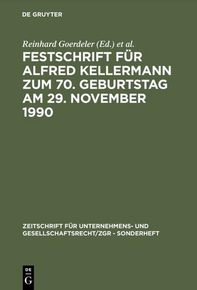 Festschrift für Alfred Kellermann zum 70. Geburtstag am 29. November 1990