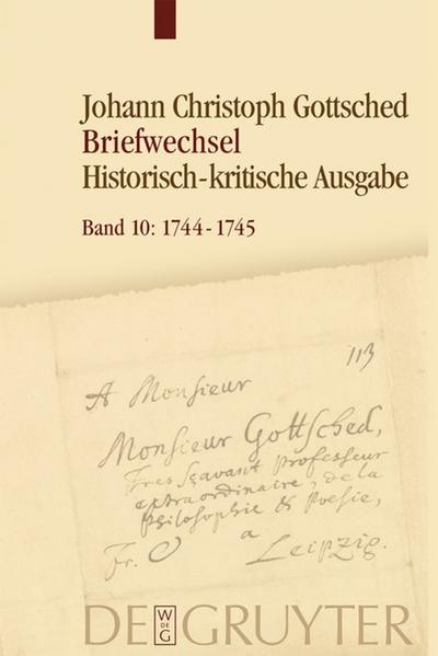 Johann Christoph Gottsched: Briefwechsel März 1744 - September 1745 - Caroline Köhler