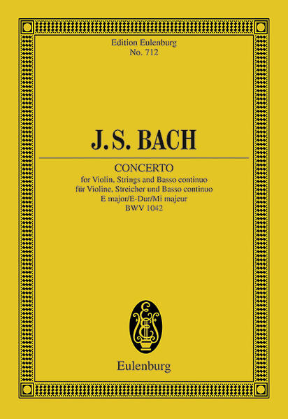 Konzert E-Dur: BWV 1042. Violine, Streicher und Basso continuo. Studienpartitur. (Eulenburg Studienpartituren) BWV 1042. Violine, Streicher und Basso continuo. Studienpartitur. - Clarke, Richard and Johann Sebastian Bach