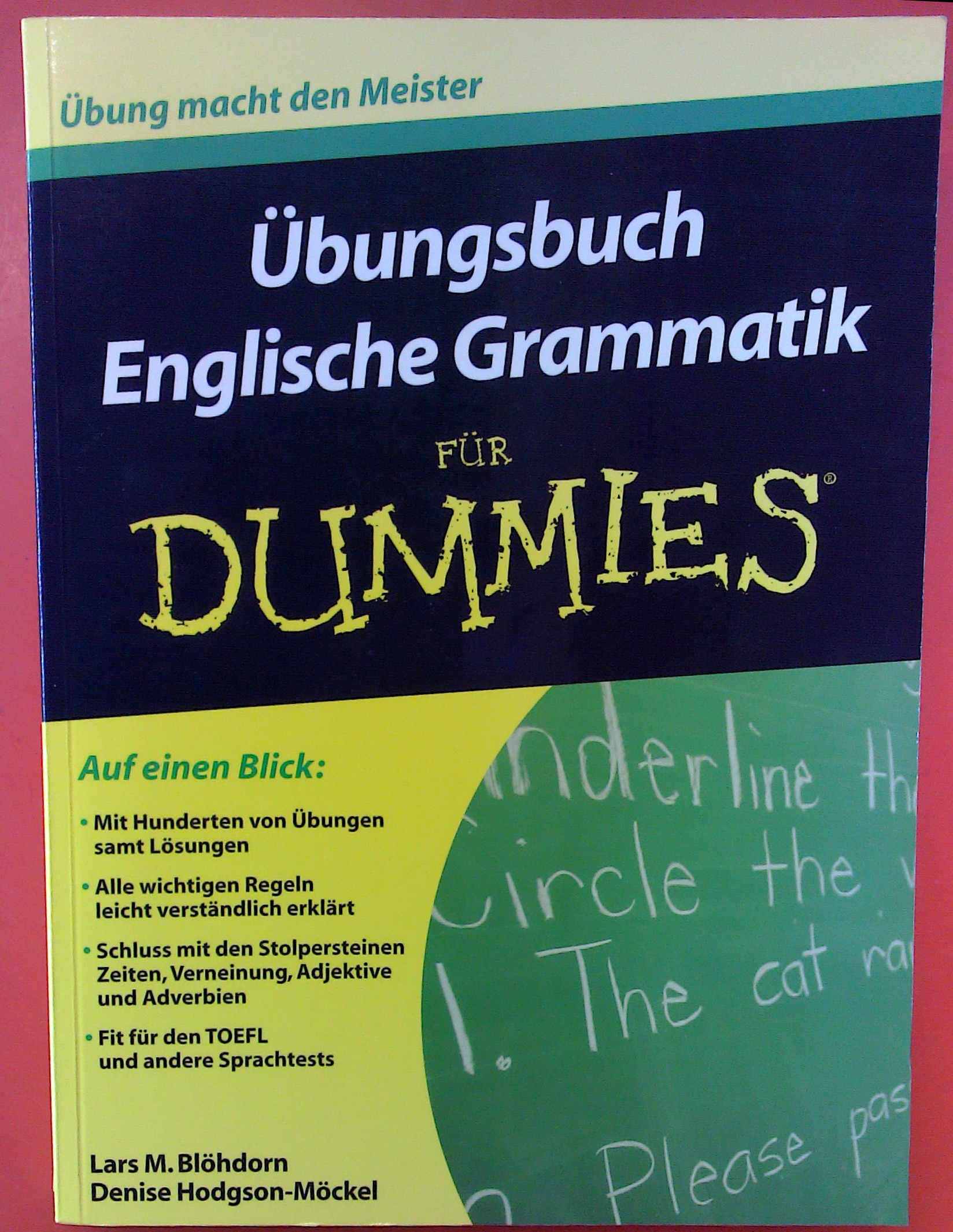 Übungsbuch Englische Grammatik für Dummies. Auf einen Blick: mit hunderten von Übungen samt Lösungen ; alle wichtigen Regeln leicht verständlich erklärt ; Schluss mit den Stolpersteinen Zeiten, Verneinung, Adjektive und Adverbien ; fit für den TOEFL und andere Sprachtests - Blöhdorn, Lars M. und Denise Hodgson-Möckel