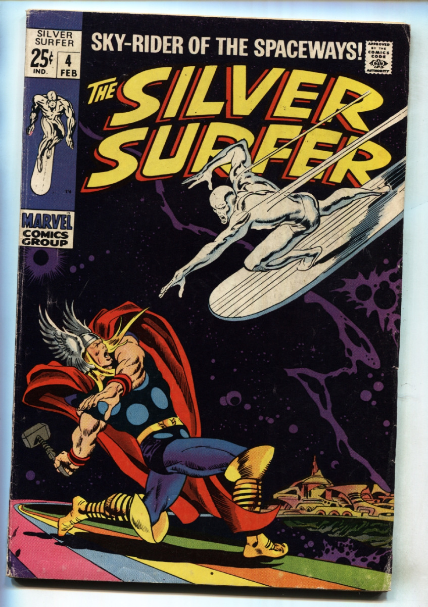 SILVER SURFER #4 comic book 1968-classic Thor rainbow cover MARVEL vg+ [Very Good] [Softcover]