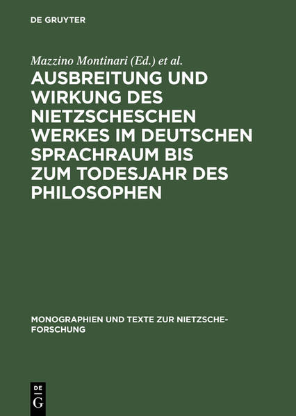 Nietzsche und der deutsche Geist. Ausbreitung und Wirkung des Nietzscheschen Werkes im deutschen Sprachraum bis zum Todesjahr des Philosophen. Ein Schrifttumsverzeichnis der Jahre 1867 - 1900. (=Monographien und Texte zur Nietzsche-Forschung ; Bd. 3). - Krummel, Rchard Frank