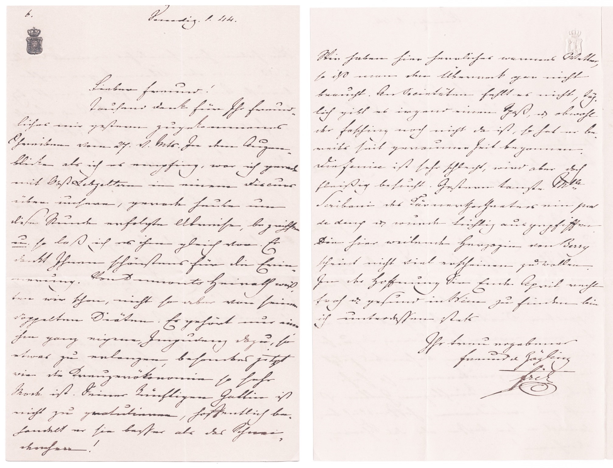 Brief Von Justiz österreich Was Kann Das Sein Eigenhändiger Brief mit Unterschrift von 1844 / Autograph letter with
