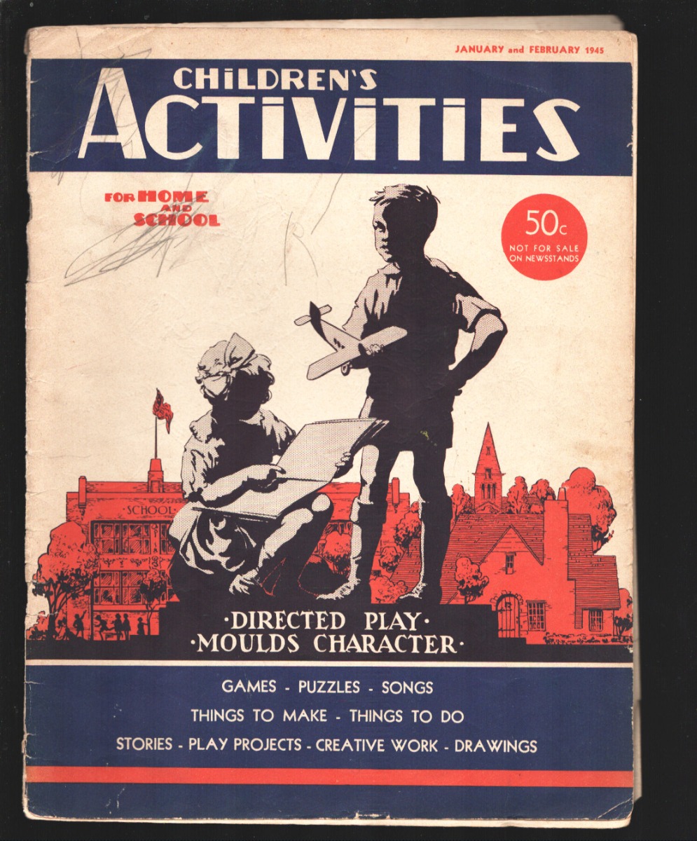 Children's Activities 1/1945-Games, puzzles, projects for kids, toys-Paper dolls, comic style art, vintage adsG- [Good] [Softcover]