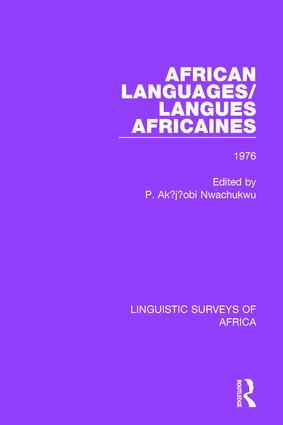 African Languages/Langues Africaines - P. Akujuobi Nwachukwu