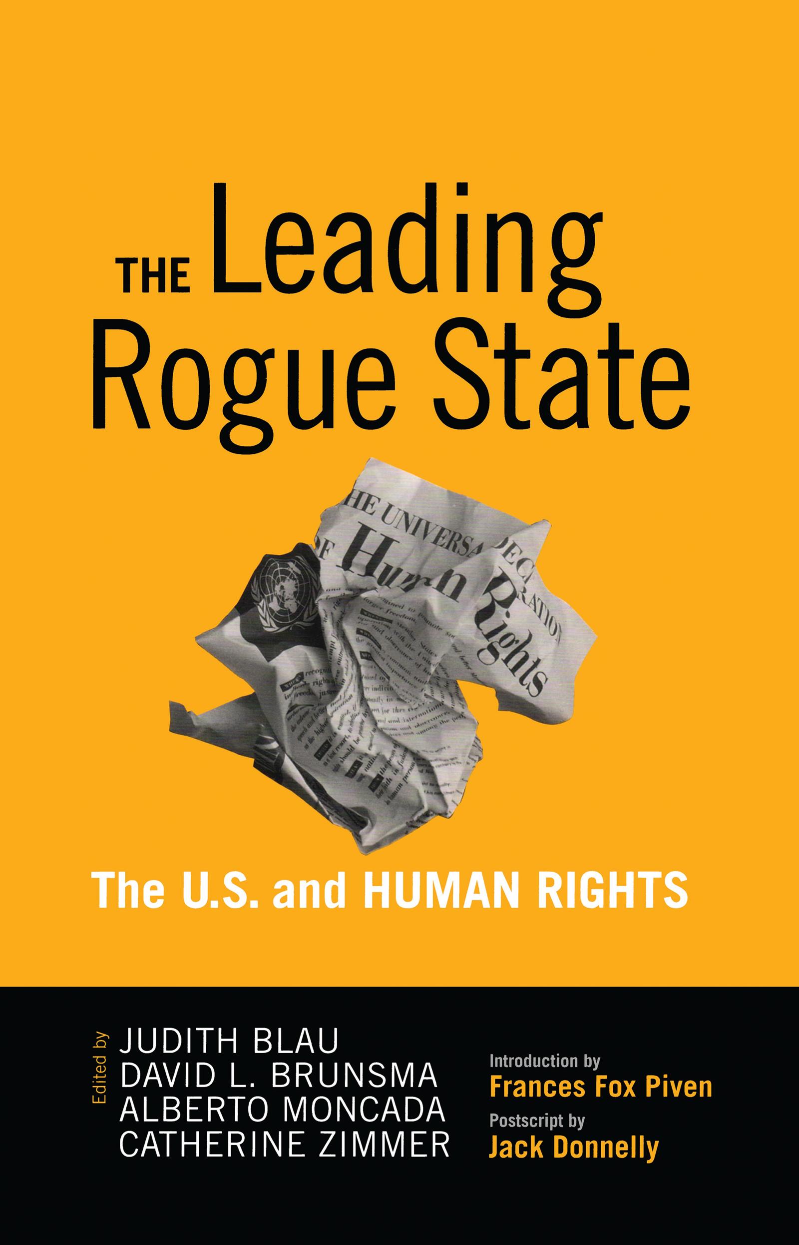 Blau, J: Leading Rogue State - Judith R. Blau|David L. Brunsma|Alberto Moncada|Catherine Zimmer