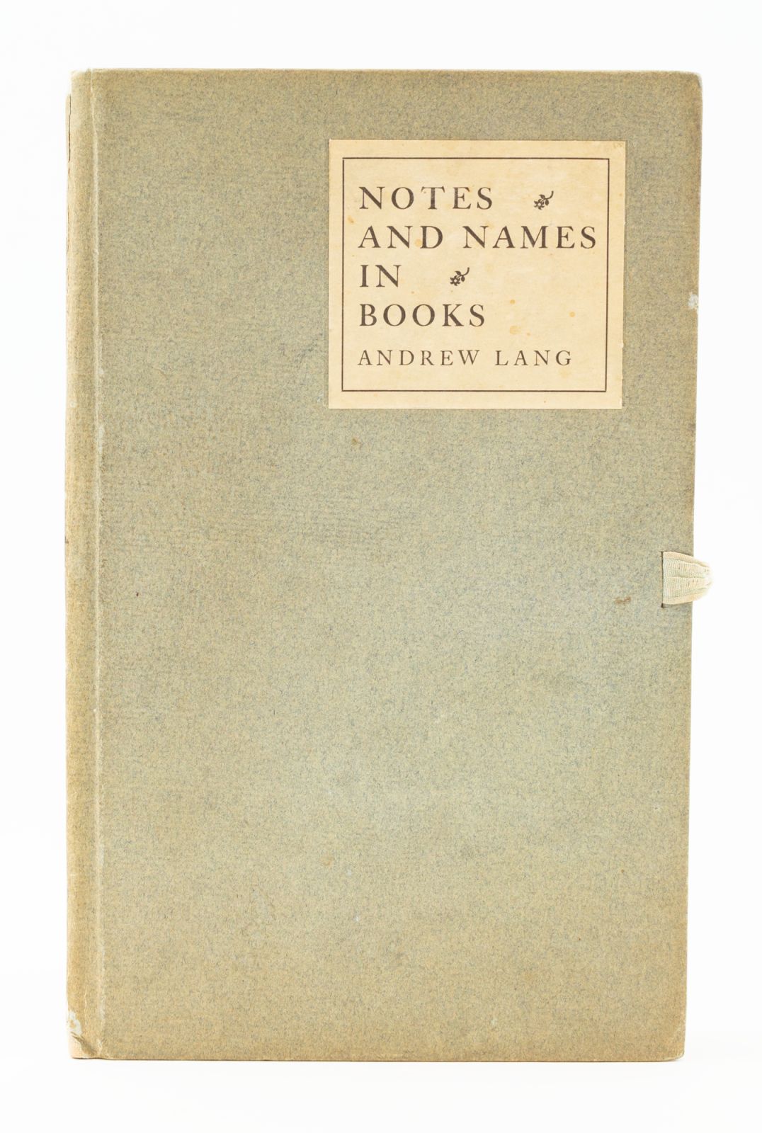 NOTES AND NAMES IN BOOKS (VELLUM PRINTING). LANG, ANDREW [ ]
