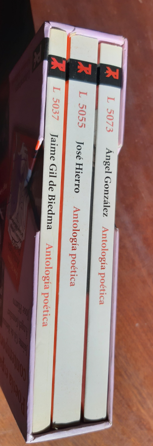 Poesia española contemporanea (Jose Hierro - Jaime Gil de Biedma - Angel Gonzalez), 3 vols., estuche - VARIOS