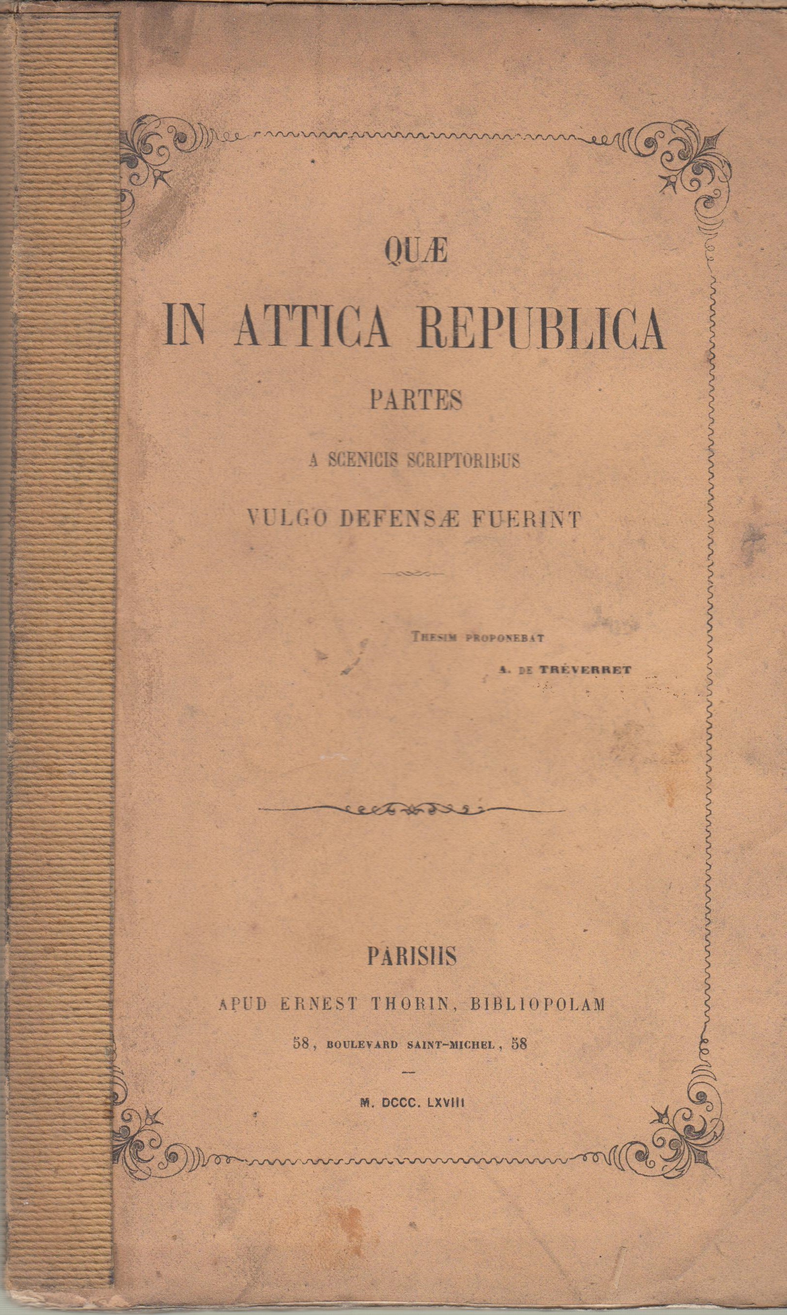 Quae in Attica Republica partes a scienicis scriptoribus vulgo defensae