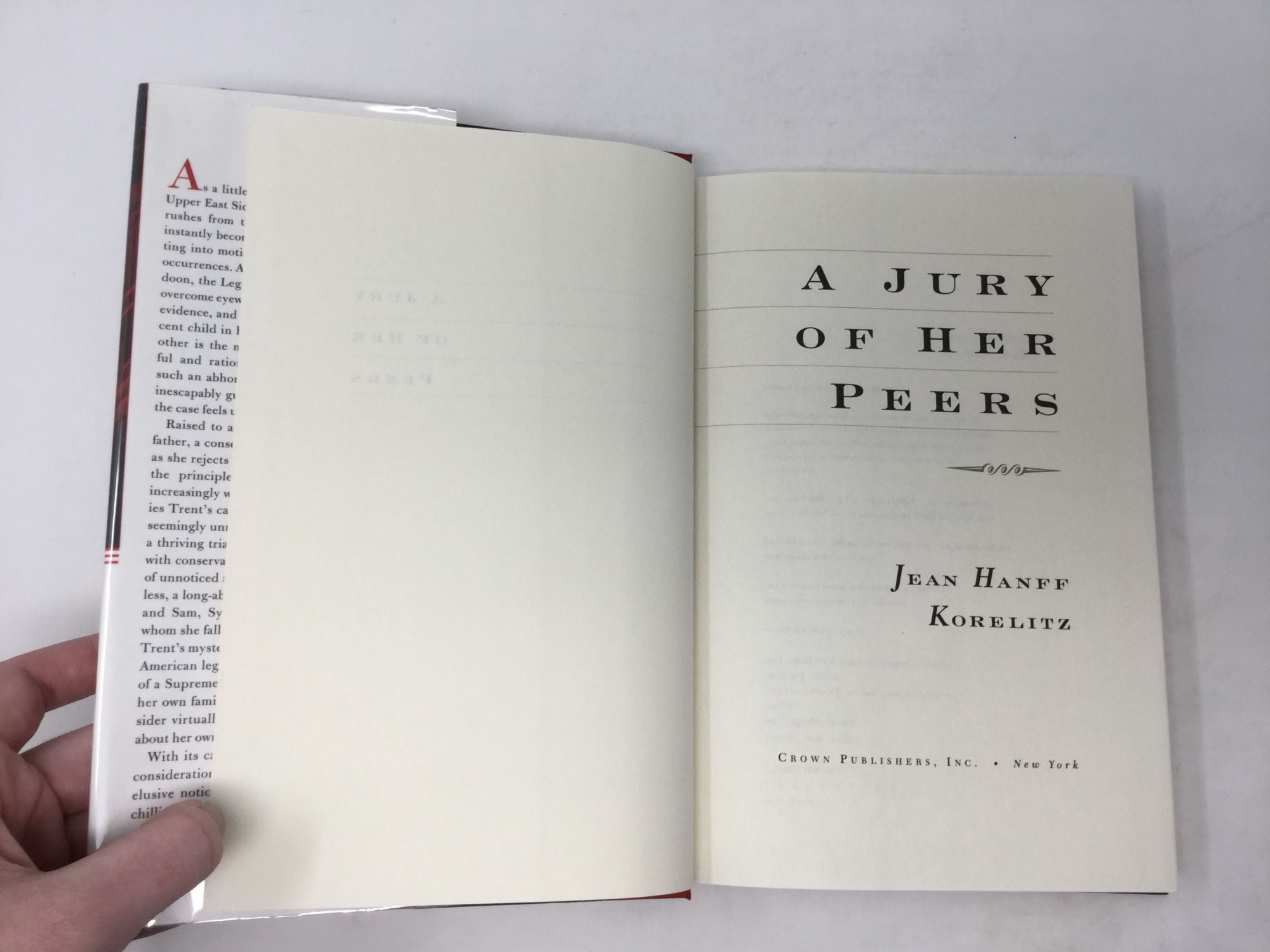 A Jury of Her Peers by Korelitz, Jean Hanff Very Good Hardcover (1996