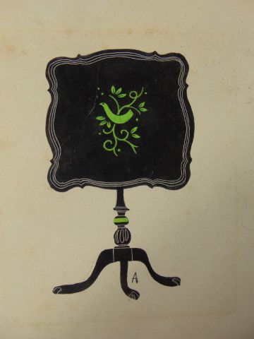 Albert Aquino (American) Tilt Top Table with Bird Albert Aquino [Good]