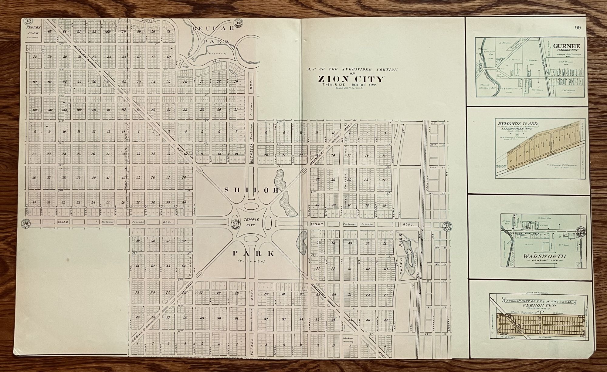 South Part of Zion City Outline Map of Zion City Doolittle & Taylor's