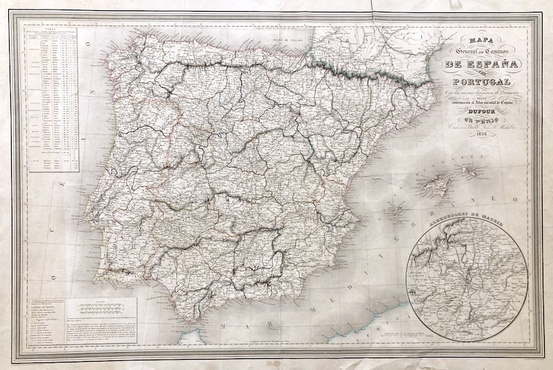 Grande detallado vieja mapa política y administrativa de Portugal con  alivio, caminos y ciudades - 1811, Portugal, Europa