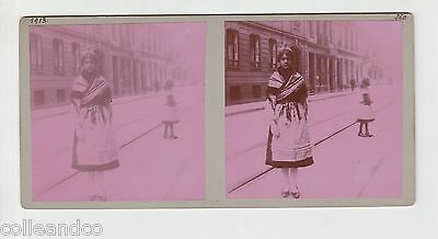Vue Stéréoscopique Stéréo CARNAVAL 1913 avec Pub plaque émaillé MAGGI [ ]