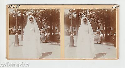 Vue Stéréoscopique Stéréo 67 STRASBOURG mariée et sa mère Gare Centrale [ ]