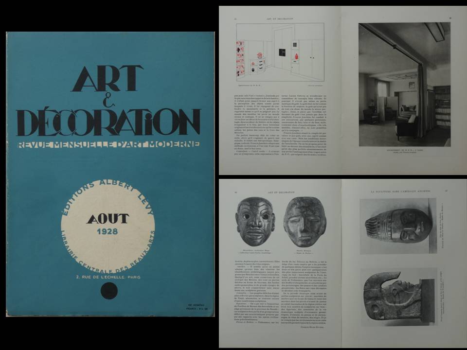 ART ET DECORATION AOUT 1928 - FRANCIS JOURDAIN, SCULPTURE PRECOLOMBIENNE, MEXIQUE [Assez bon] [Couverture souple]
