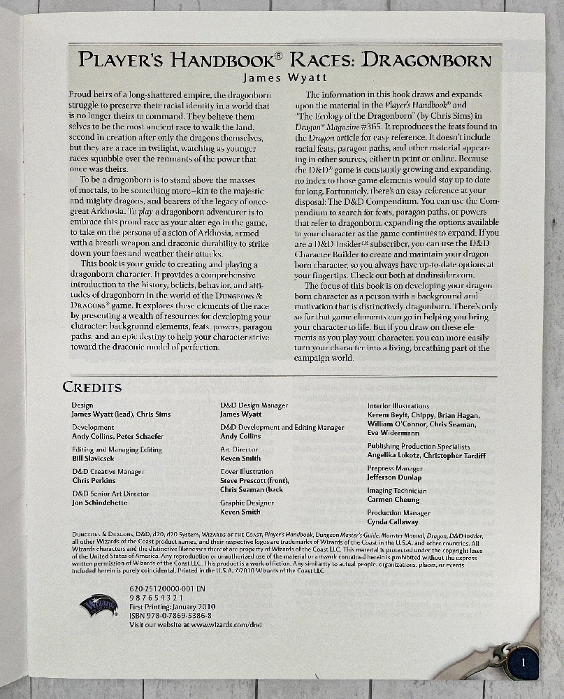 [ PLAYER'S HANDBOOK RACES DRAGONBORN (DUNGEONS & DRAGONS SUPPLEMENT