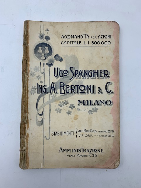 Accomandita per azioni Ugo Spangher, Ing. A. Bertoni & C., Milano. Pavimenti di piastrelle in cemento (catalogo) Anonimo [ ]