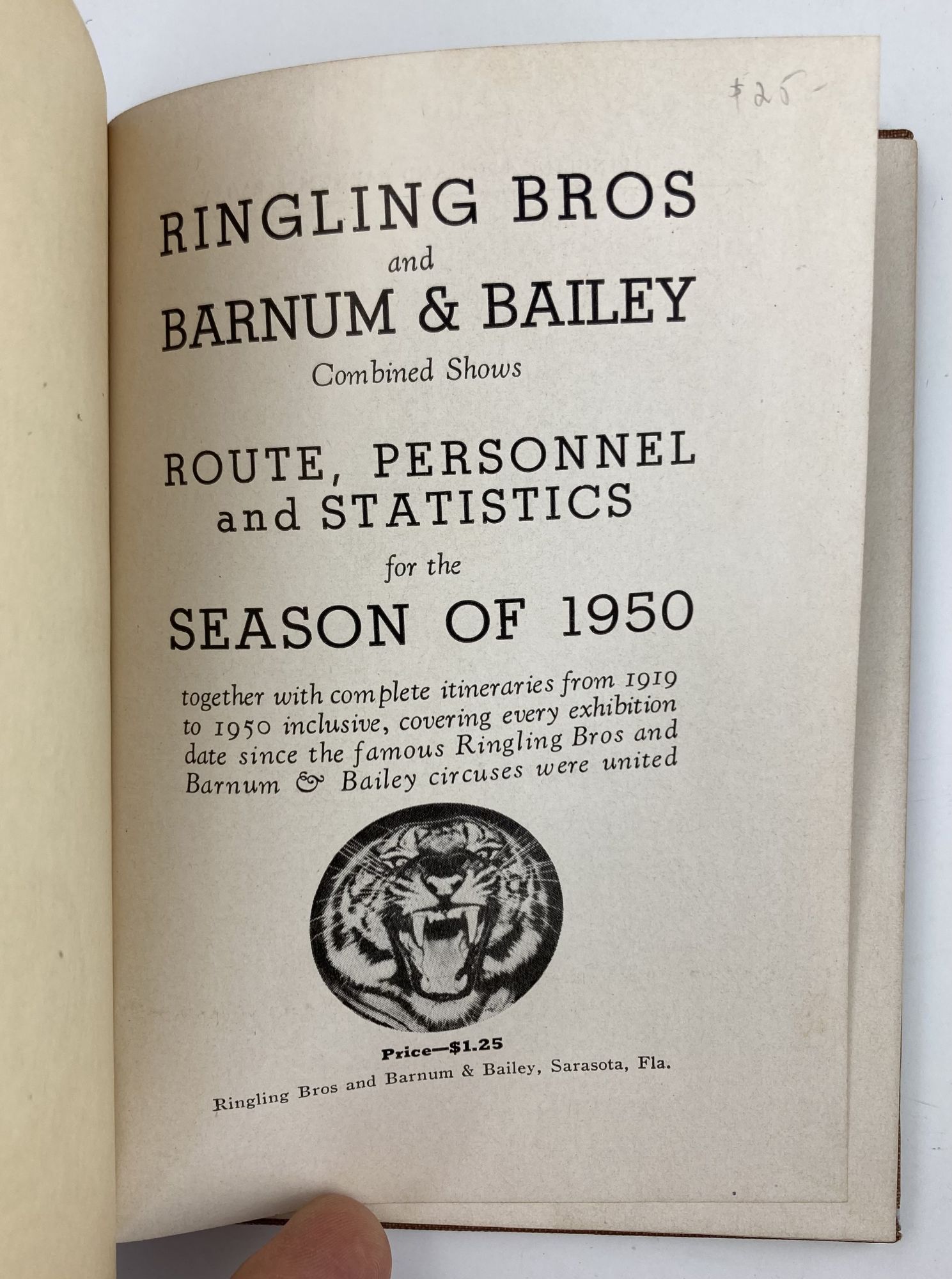 Ringling Bros and Barnum & Bailey Combined Circus Route Book for