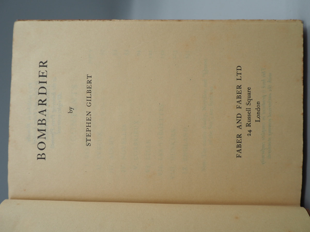 Bombardier. by Stephen Gilbert. Very Good ROBIN SUMMERS BOOKS LTD