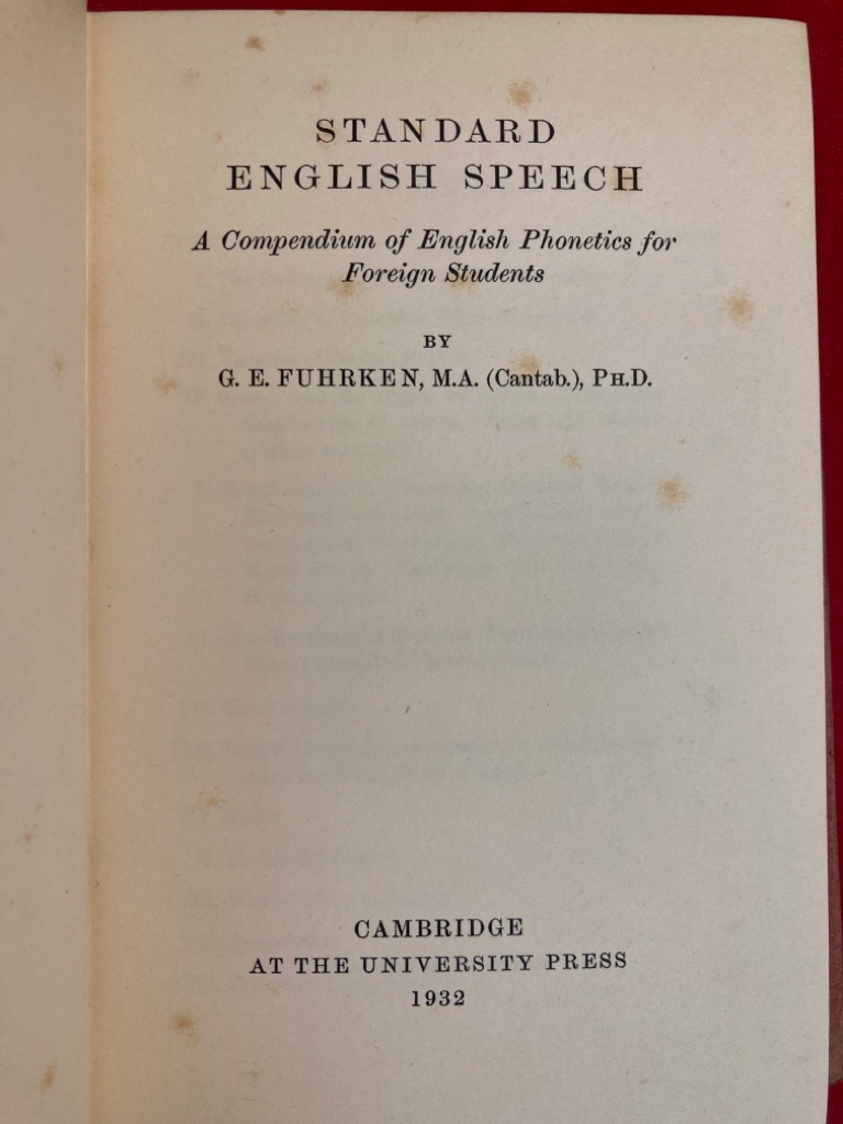 Standard English Speech: A Compendium of