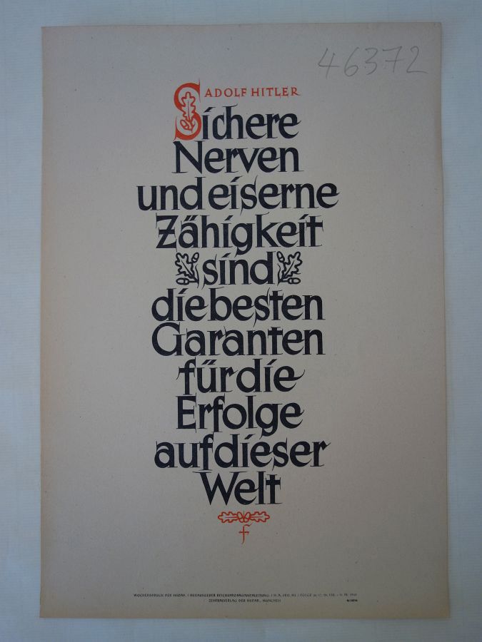 Wochenspruch der NSDAP * Folge 45, 2. bis 8. November 1941 " S i c h e