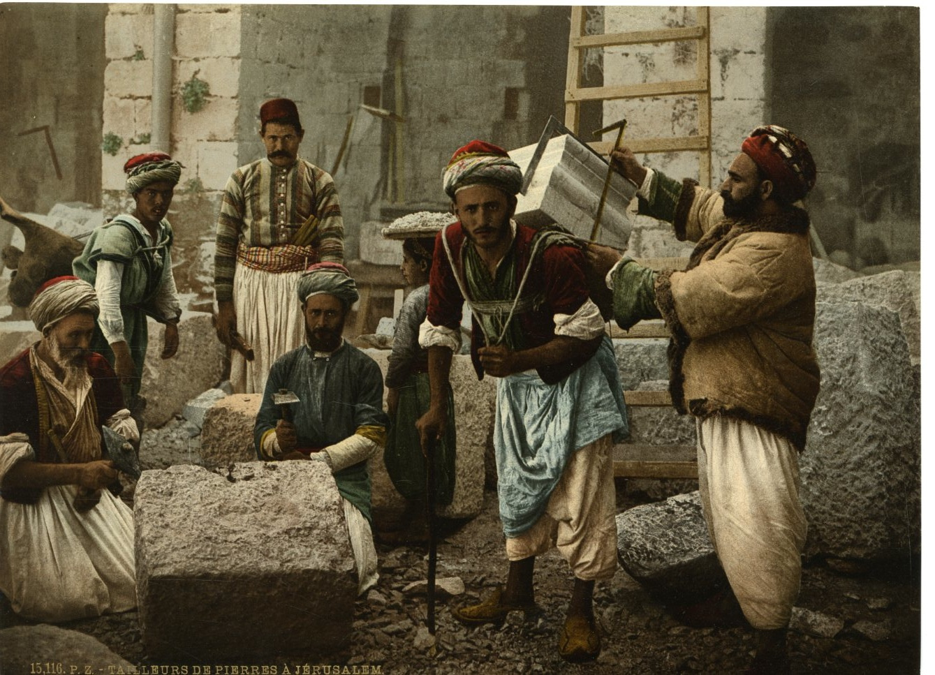 P. Z. Palestine, Tailleurs de Pierres à Jérusalem Photographie originale / Original photograph [ ]