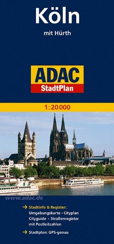 ADAC StadtPlan Köln mit Hürth 1:20 000: Stadtinfo & Register: Umgebungskarte, Cityplan, Cityguide, Straßenregister mit Postleitzahlen. Stadtplan: GPS-genau (ADAC Stadtpläne)