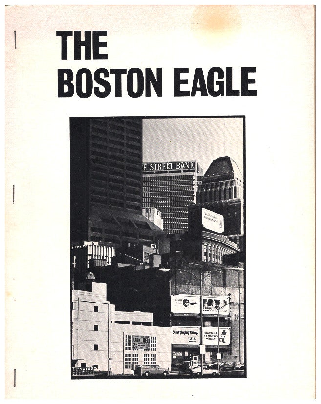 The Boston Eagle (At Home). No. 1 / April 1973 Lee Harwood; William Corbett; John Wieners; Lewis Warsh [ ] [Softcover]