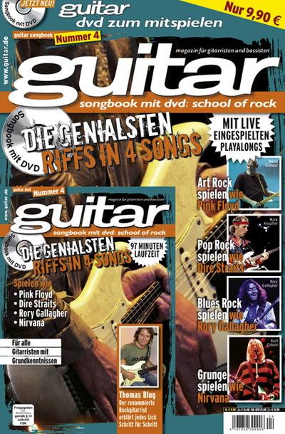 Guitar - School of Rock, 1 DVD + Notenheft. Nr.4 : Die genialsten Riffs in 4 Songs. Rhythmus- und Leadgitarre. Mit live eingespielten Playalongs - Thomas Blug