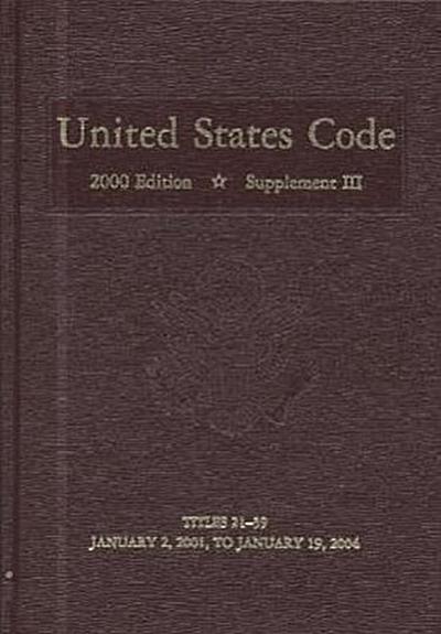 United States Code: Supplement III - U S Government Printing Office