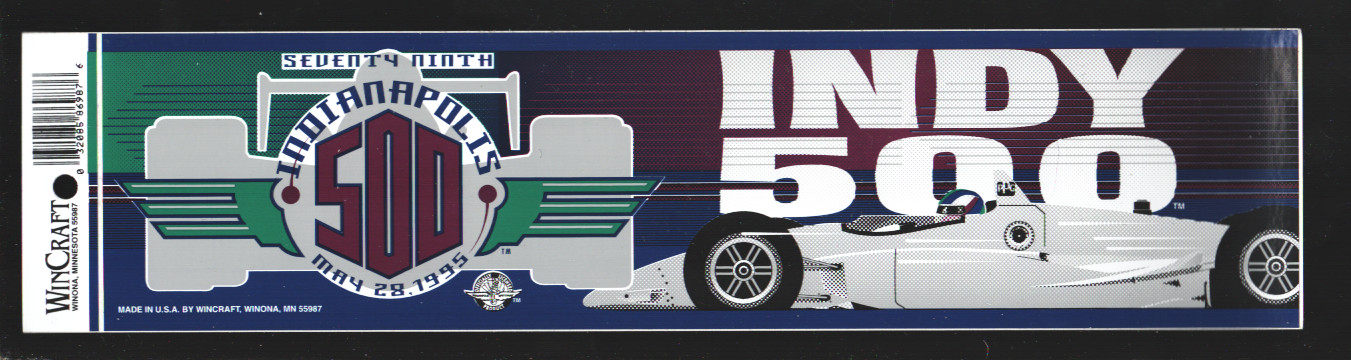 Indianapolis-Indy 500 Bumper Sticker 5/28/1995-unuseSize is about 12 x 3-VF [As New] [Softcover]