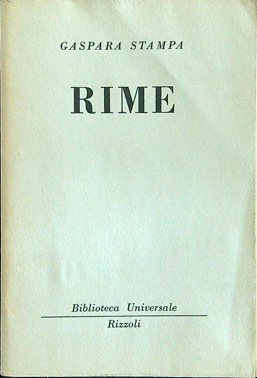 Rime - Stampa, Gaspara