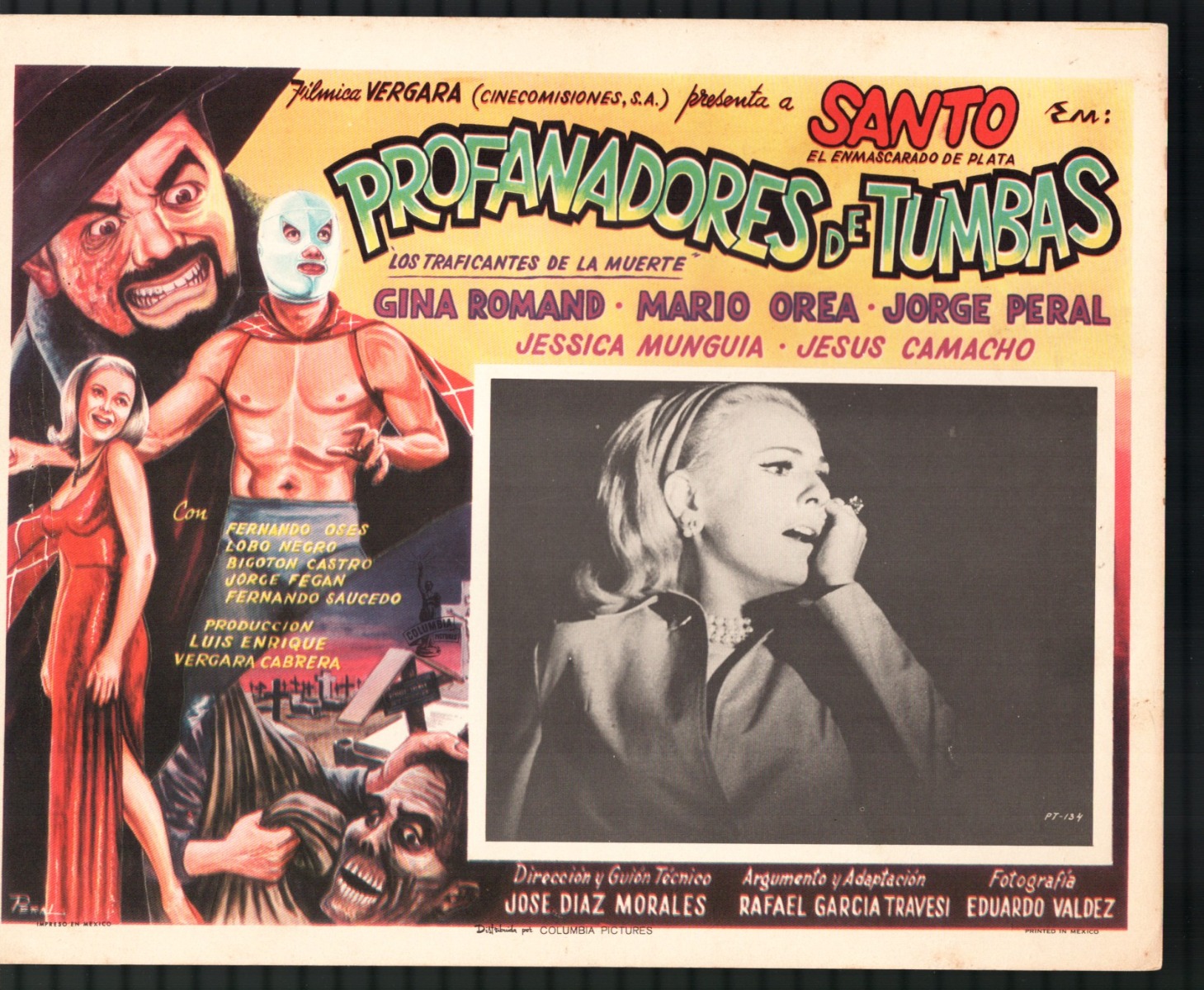 Grave Robbers 11'x13' Mexican Lobby Card Santo Gina Romand Horror [Fine] [Softcover]