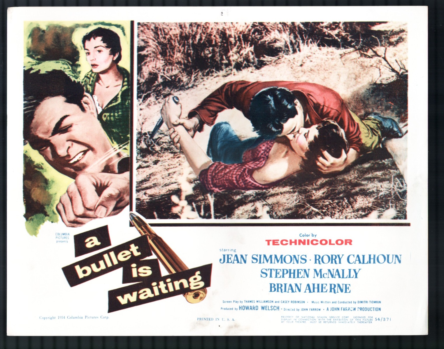 Bullet Is Waiting 11'x14' Lobby Card Jean Simmons Rory Calhoun Film-Noir [Fine] [Softcover]