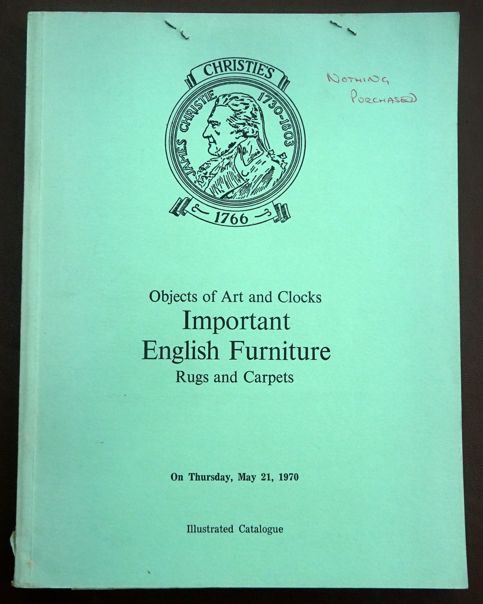 Objects of Art and Clocks, Important English Furniture, Rugs and Carpets The Properties of The Rt. Hon. LORD ROTHSCHILD, G.M., F.R.S. The Rt. Hon. LO