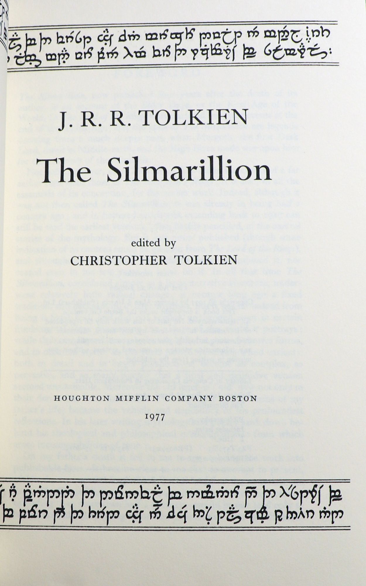 The Silmarillion by Tolkien, J.R.R.: Fine Hardcover (1977) First ...