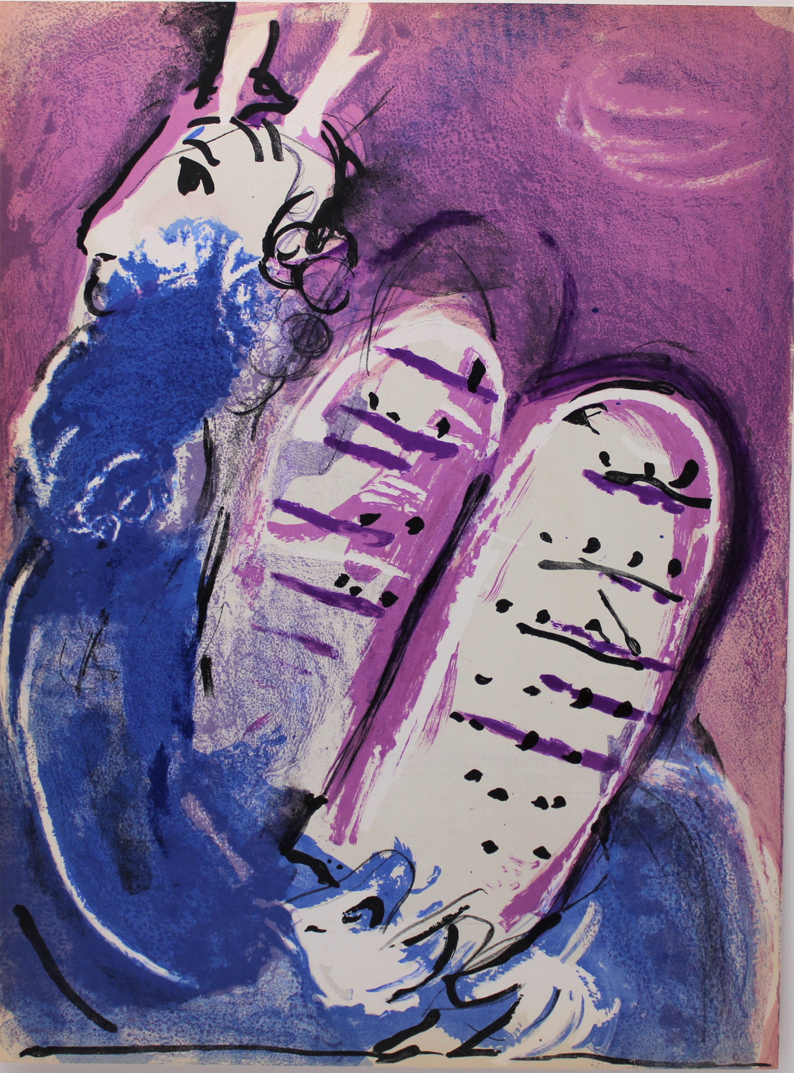MOSES WITH THE TABLETS OF THE LAW (Moses III) [Original Lithograph] Chagall, Marc [Très bon]