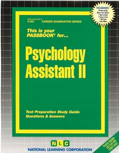 Psychology Assistant II: Passbooks Study Guide - National Learning Corporation